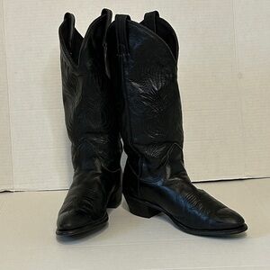 Evenin’Star Sz 8 Black Leather Heeled Dance Cowboy Boots. DebbieXP Style
